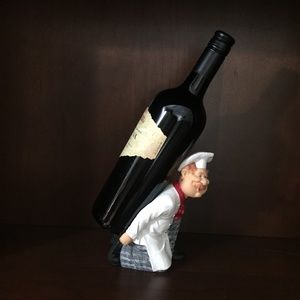 Chef Wine Bottle Holder/Figurine NWT